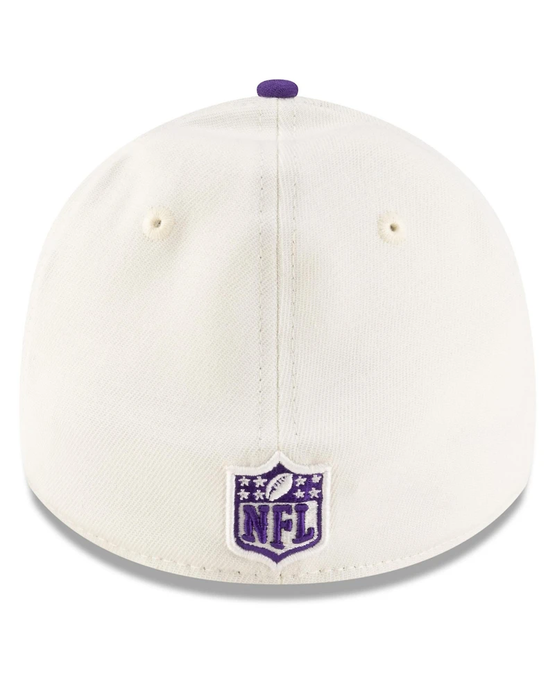 New Era Men's Cream/Purple Minnesota Vikings 2025 Nfl Draft 39THIRTY Flex Hat