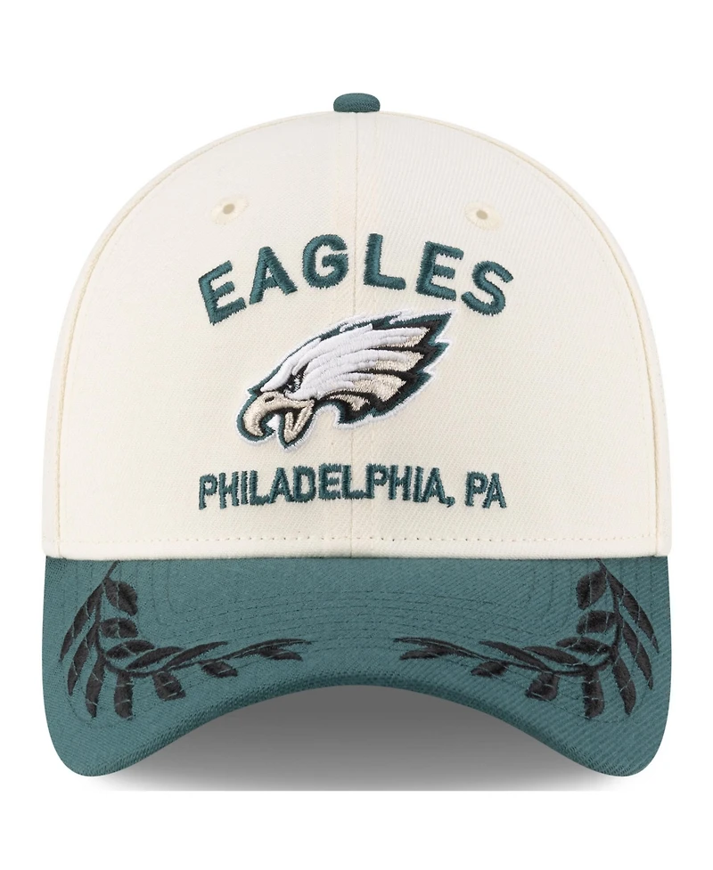 New Era Men's Cream/Green Philadelphia Eagles 2025 Nfl Draft 39THIRTY Flex Hat
