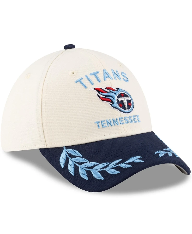 New Era Men's Cream/Navy Tennessee Titans 2025 Nfl Draft 39THIRTY Flex Hat