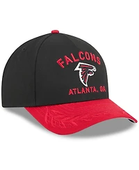 New Era Men's Black/Red Atlanta Falcons 2025 Nfl Draft 9FORTY A-Frame M-Crown Adjustable Hat