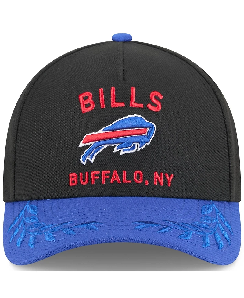 New Era Men's Black/Royal Buffalo Bills 2025 Nfl Draft 9FORTY A-Frame M-Crown Adjustable Hat