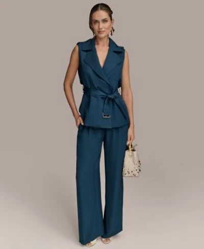 Donna Karan New York Womens Belted Vest Pull On Pants