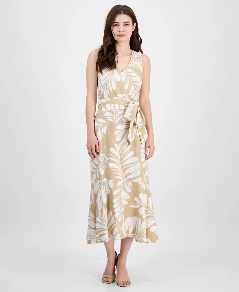Anne Klein Women's Printed Open-Back Midi Dress