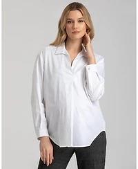 Maternity 3/4 Sleeve Anna Blouse with V-Neck