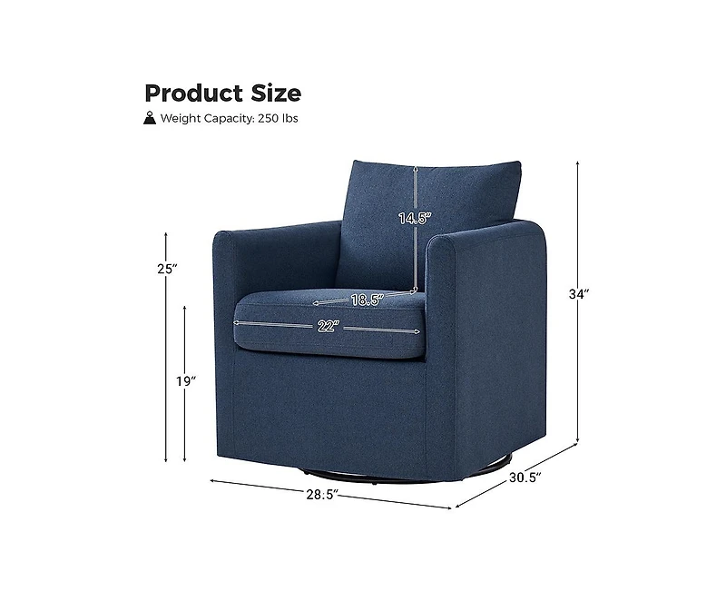 Modern Asser Slipcovered Swivel Chair