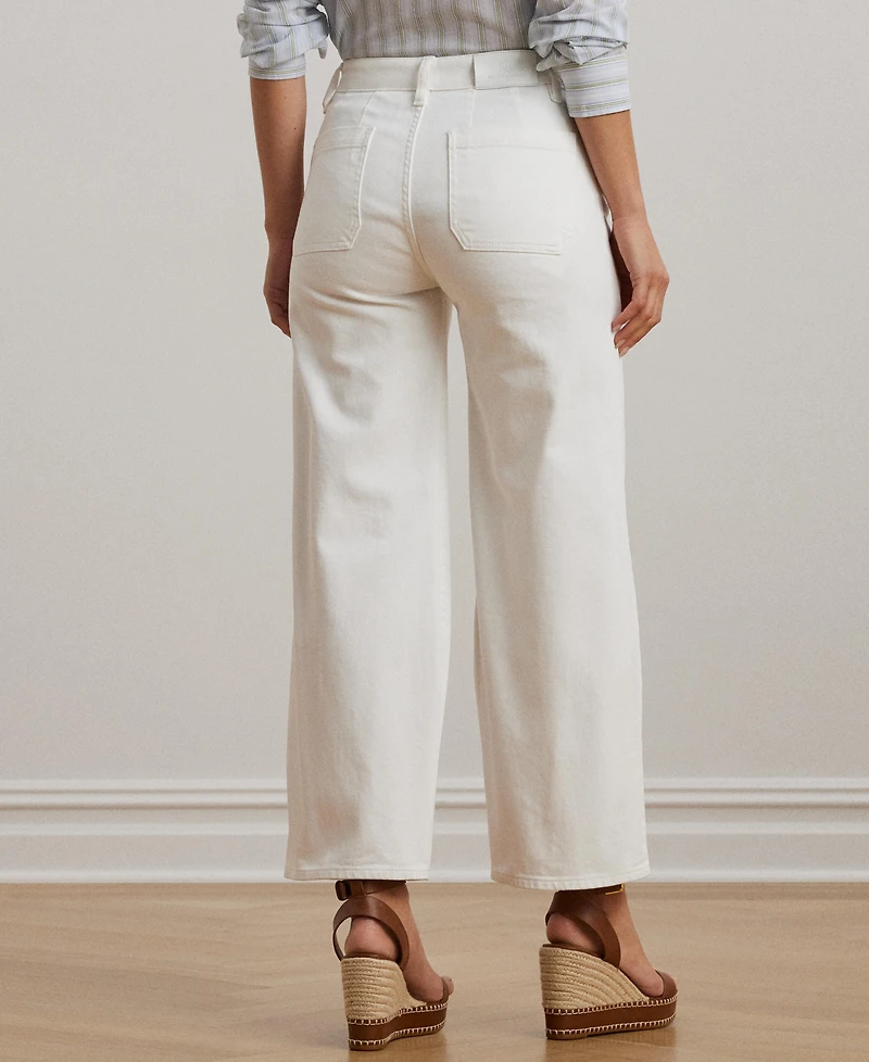 Lauren Ralph Women's High-Rise Wide-Leg Cropped Jeans