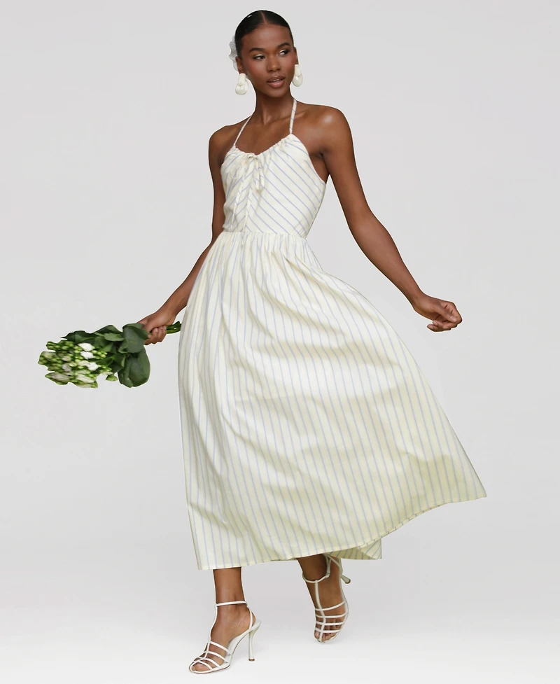 Avec Les Filles Women's Halter Maxi Dress