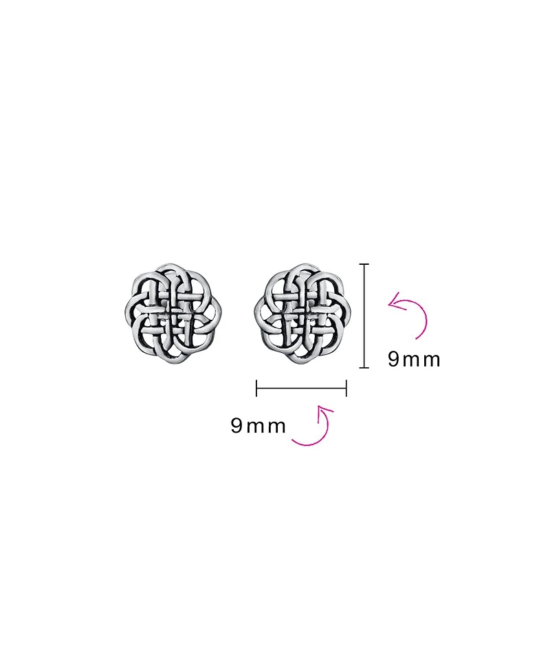 Bling Jewelry Small Floral Medallion Shield Celtic Knot Disc Stud Earrings Sterling Silver
