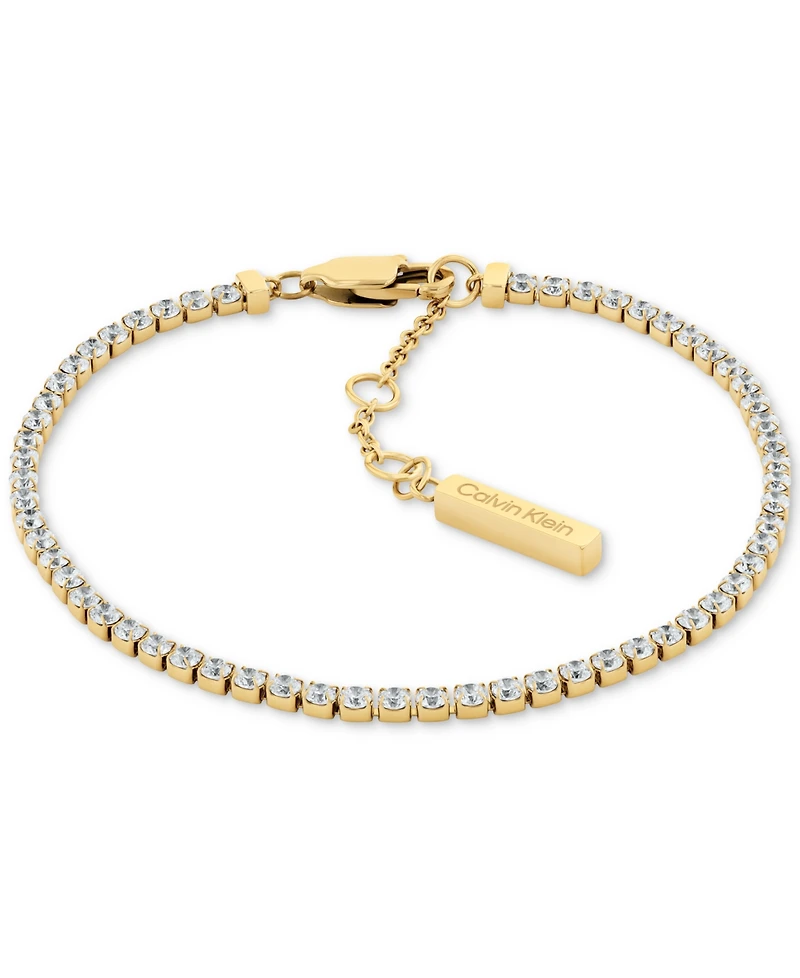 Calvin Klein Stainless Steel 3-Pc. Set Crystal Mixed Chain Bracelets