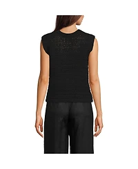 Lands' End Women's Blend Texture U Neck Vest Sweater
