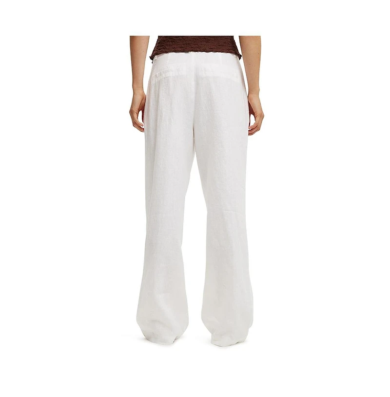 Cotton On Women's Elle Linen Wide Leg Suiting Pant