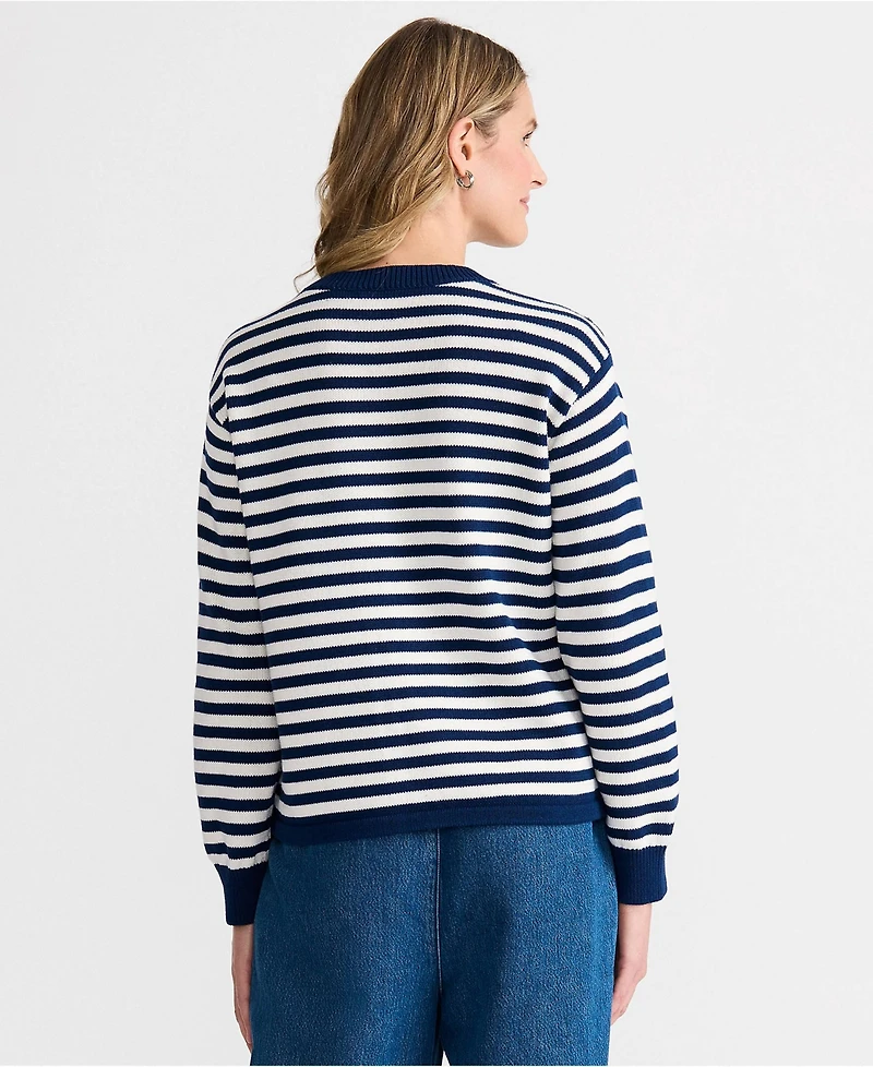 Lands' End Women's Drifter Jacquard Crew Neck Sweater