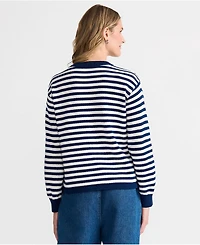 Lands' End Women's Drifter Jacquard Crew Neck Sweater