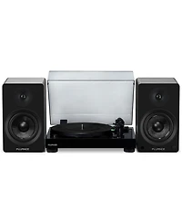 Fluance RT81 Elite High Fidelity Vinyl Turntable (Piano Black), Ai61 Powered 6.5" Stereo Bookshelf Speakers (Black Ash), Diamond Stylus, Belt Dri