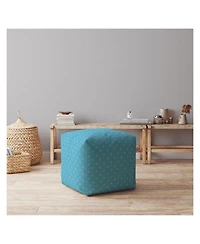 Soft Cotton Polka Dots Pouf Ottoman for Footrest and Extra Seating