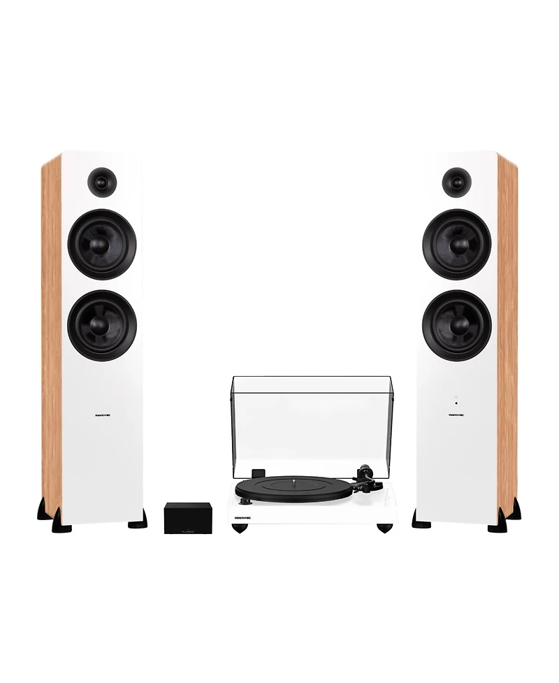 Fluance RT82 Reference High Fidelity Vinyl Turntable (Piano Black), PA10 Phono Preamp and Ai81 Powered Floorstanding Speakers (Black Ash), Ortofon OM1