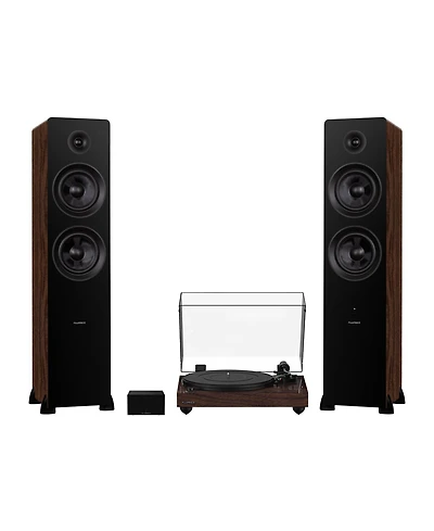 Fluance RT82 Reference High Fidelity Vinyl Turntable (Piano Black), PA10 Phono Preamp and Ai81 Powered Floorstanding Speakers (Black Ash), Ortofon OM1