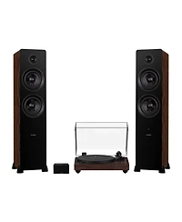 Fluance RT82 Reference High Fidelity Vinyl Turntable (Piano Black), PA10 Phono Preamp and Ai81 Powered Floorstanding Speakers (Black Ash), Ortofon OM1