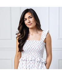 Hope & Henry Women's Organic Smocked Ruffle Shoulder Sundress