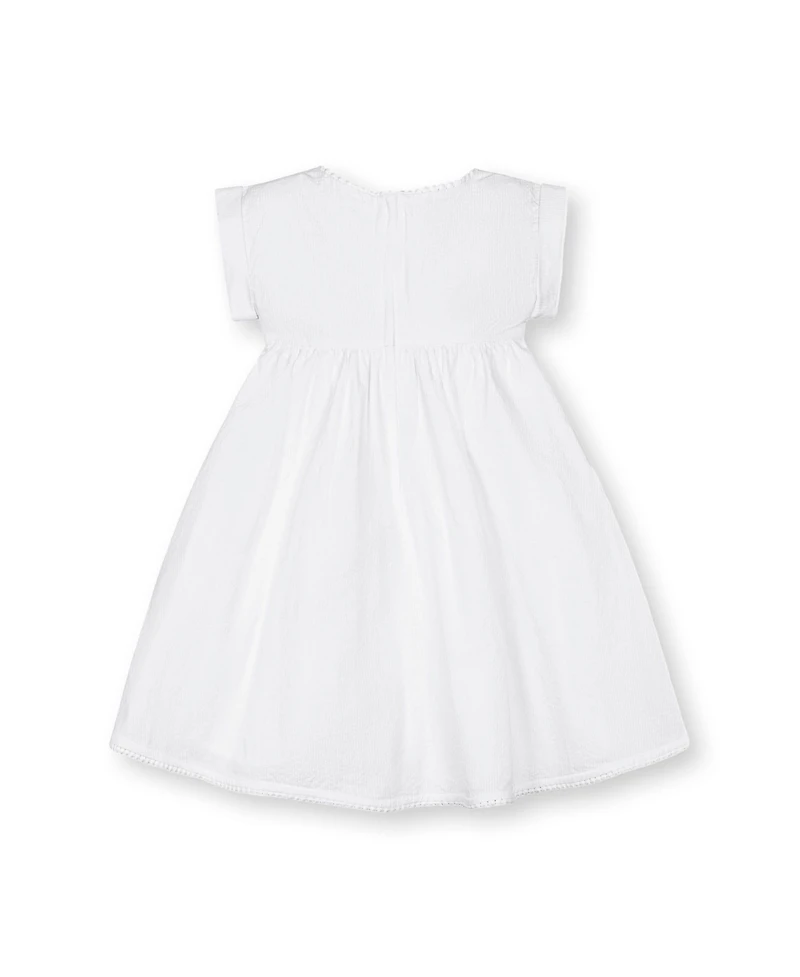 Hope & Henry Toddler Girls Sleeveless Crochet Detail Empire Waist Seersucker Dress