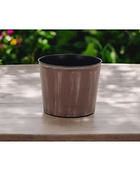 Textural Tone On Tone Plastic Pot Planter For Indoor Outdoor