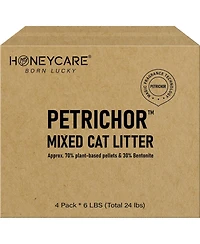 HoneyCare Petrichor Tofu Plant-Based Mixed Cat Litter Pellets with Bentonite, Low-Dust, Quick Clumping with Superior Odor Control, 48-lbs