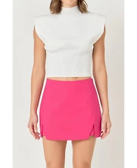 endless rose Women's Mock Neck Padded Knit Top