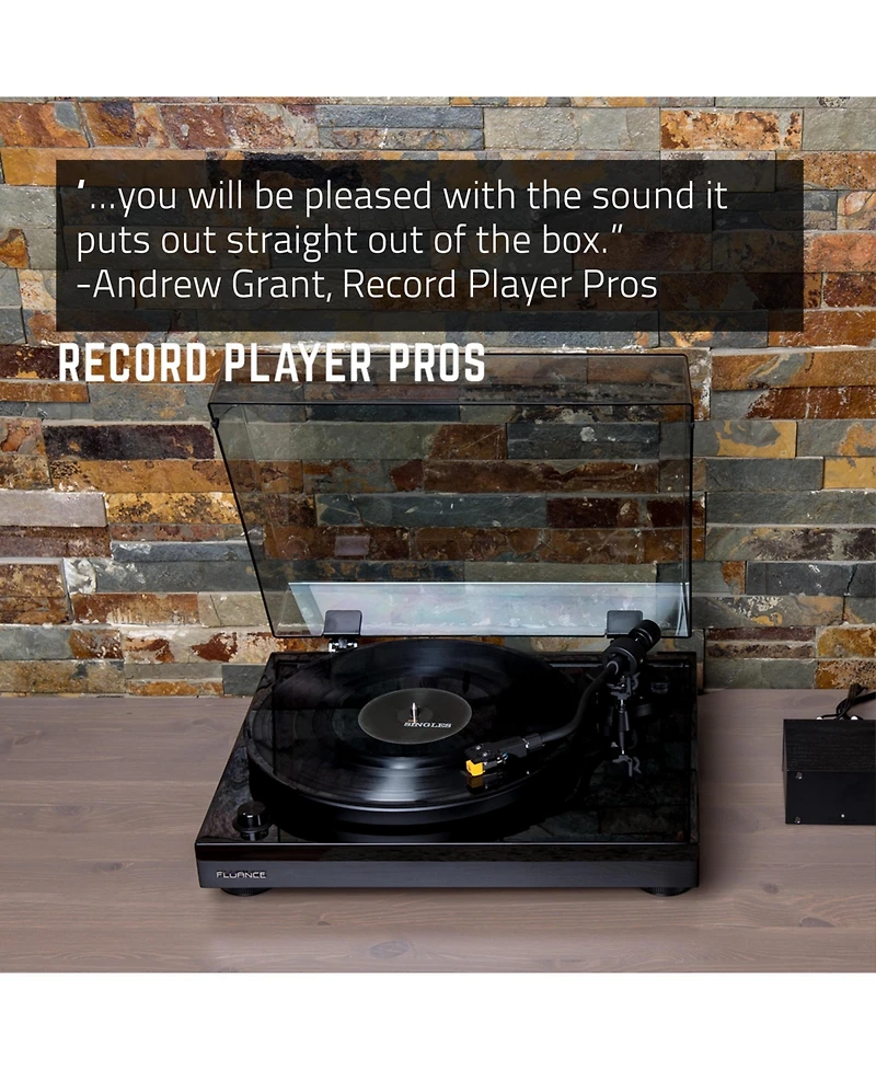 Fluance RT80 Classic High Fidelity Vinyl Turntable Record Player featuring Audio Technica AT91, Belt Drive