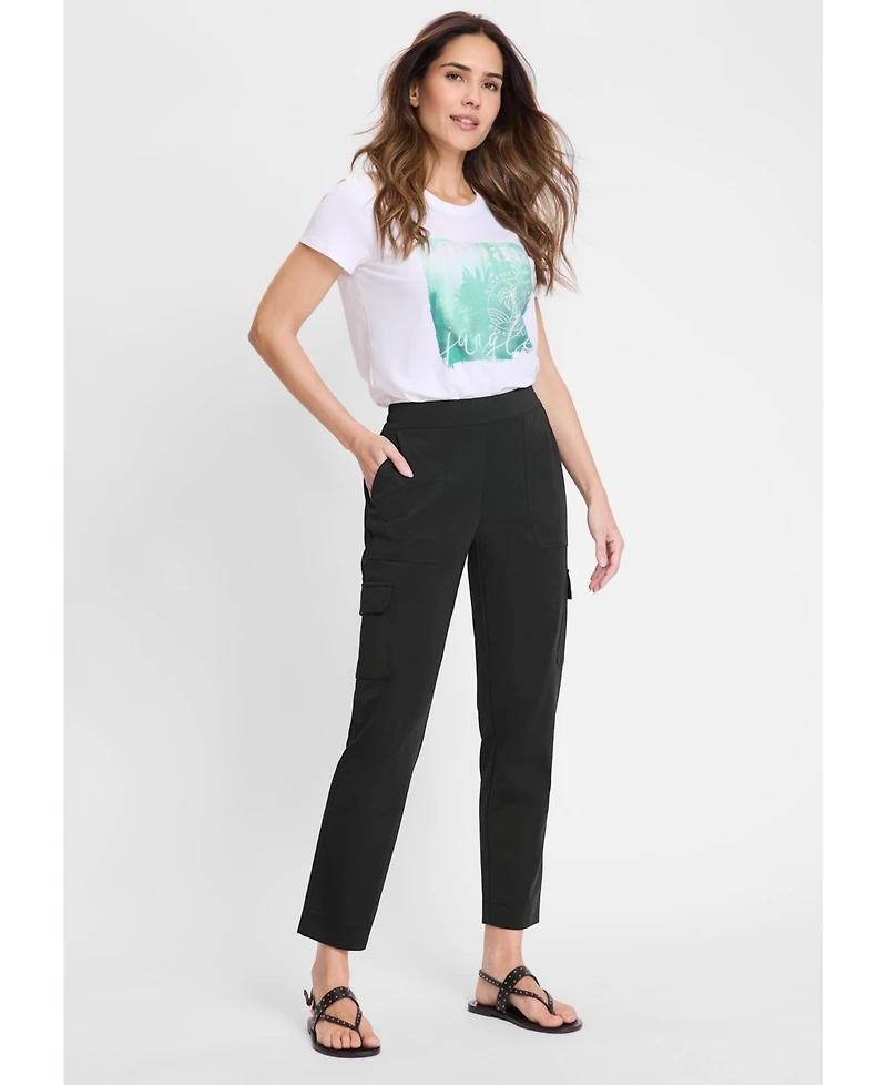 Olsen Women's Mona Fit Straight Cropped Cargo Pant