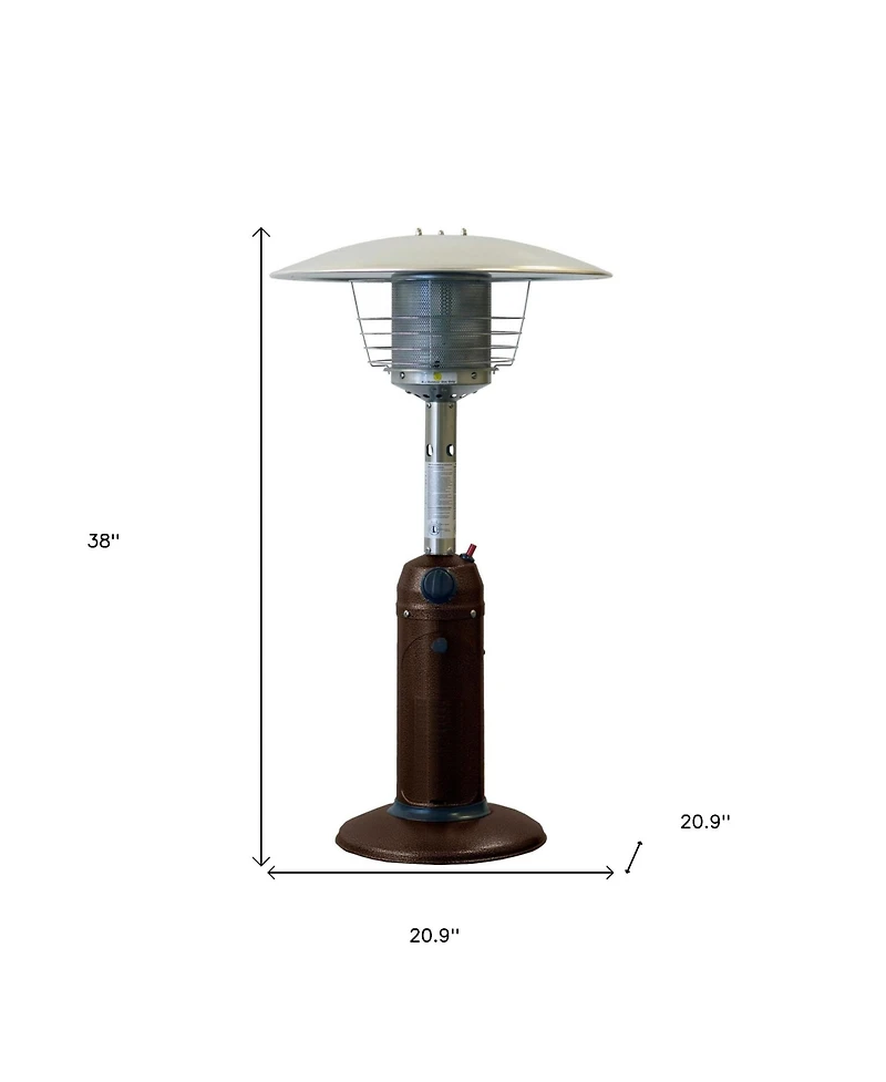Compact 11000 Btu Propane Patio Heater with Cylindrical Pole for Tables