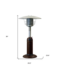 Compact 11000 Btu Propane Patio Heater with Cylindrical Pole for Tables