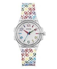 Guess Women's Analog Clear Silicone Strap Watch, 34mm