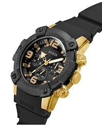 Guess Men's Multifunction Black Silicone Watch, 52mm