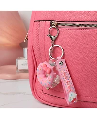 Hello Kitty Donut Keychain with Pink Strap and Sprinkles