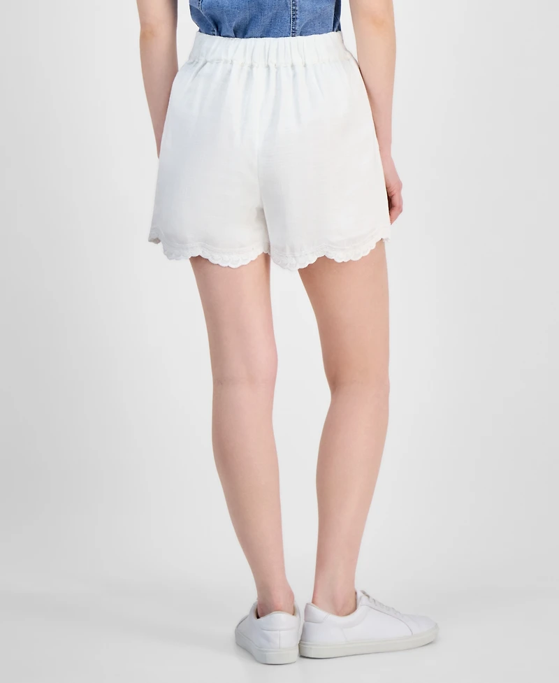 And Now This Women's Embroidered Cutwork Pull-On Shorts, Exclusively at Macy's