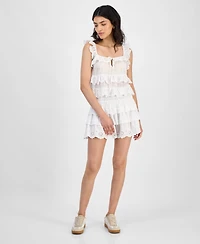 And Now This Women's Cotton Eyelet-Ruffled Tank Top