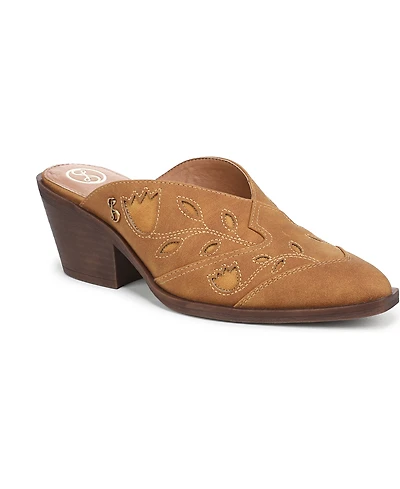 Sam and Libby Women's Floren Western Block Heel Mules