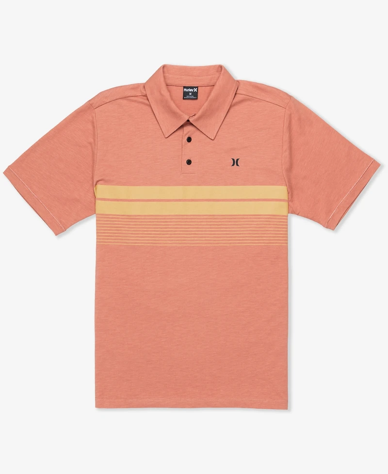 Hurley Men's Printed Stripe Slub Short Sleeve Polo Shirt