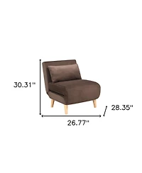 Soft Plush Convertible Chair with Toss Pillow – Space-Saving Comfort