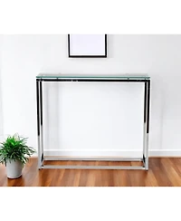 Stylish Glass Sled Console Table for Small Spaces and Home Decor