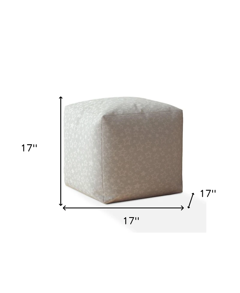 Handcrafted Cotton Stars Pouf Ottoman for Cozy and Functional Decor
