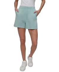 Dkny Sport Women's Embroidered Logo Smocked 4" Shorts