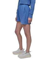 Dkny Sport Women's Embroidered Logo Smocked 4" Shorts