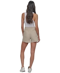 Dkny Sport Women's Cotton Twill Rib-Waistband Cargo Shorts
