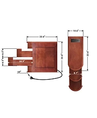 Solid Wood Nightstand with Integrated Charging Station