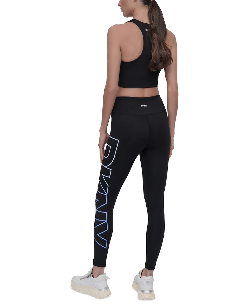 Dkny Sport Women's Exploded-Logo Stretch 7/8 Leggings