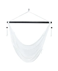 Caribbean Style Extra Large Hanging Rope Hammock Chair Swing for Backyard and Patio