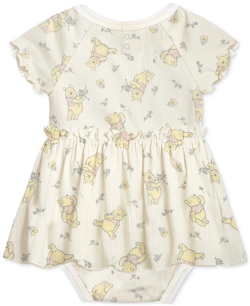 Disney Baby Girls Winnie-the-Pooh Skirted Bodysuits & Headband, 3 Piece Set