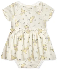 Disney Baby Girls Winnie-the-Pooh Skirted Bodysuits & Headband, 3 Piece Set