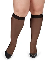 MeMoi Women's 2 Pair Pack Energizing Curvy Knee Highs Mm-4240